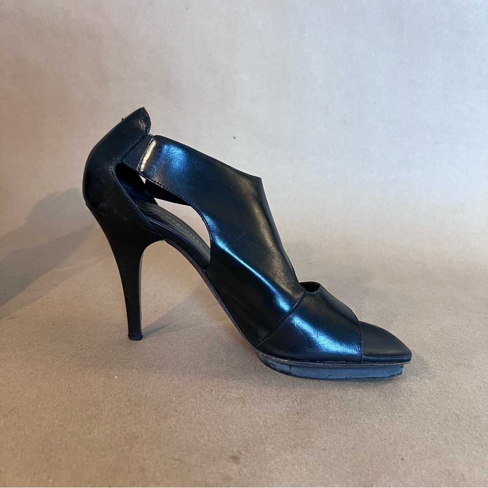 Donald J Pliner Nieti Italy Made Black Leather Heel Sandals Women’s Size US 8.5M